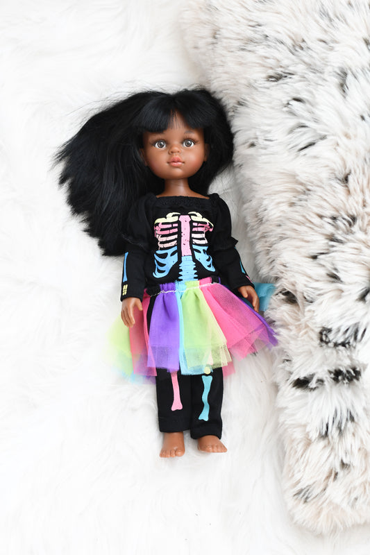 Neon Skeleton Inspired Costume- Las Amigas Doll