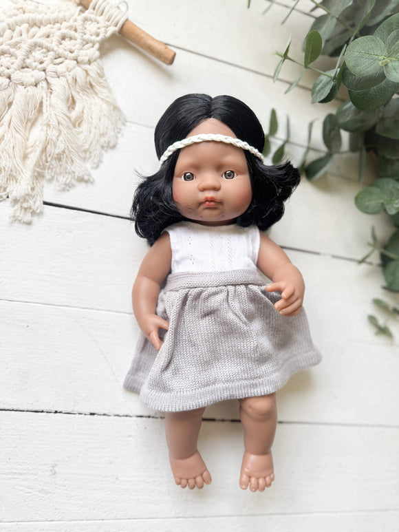 Maria With Boho Outfit- Miniland Girl Doll - OOAK+ 5 FREE ITEMS!