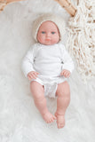 Onesie & Oatmeal Knit Beanie Set- MINIKANE NEWBORN DOLL