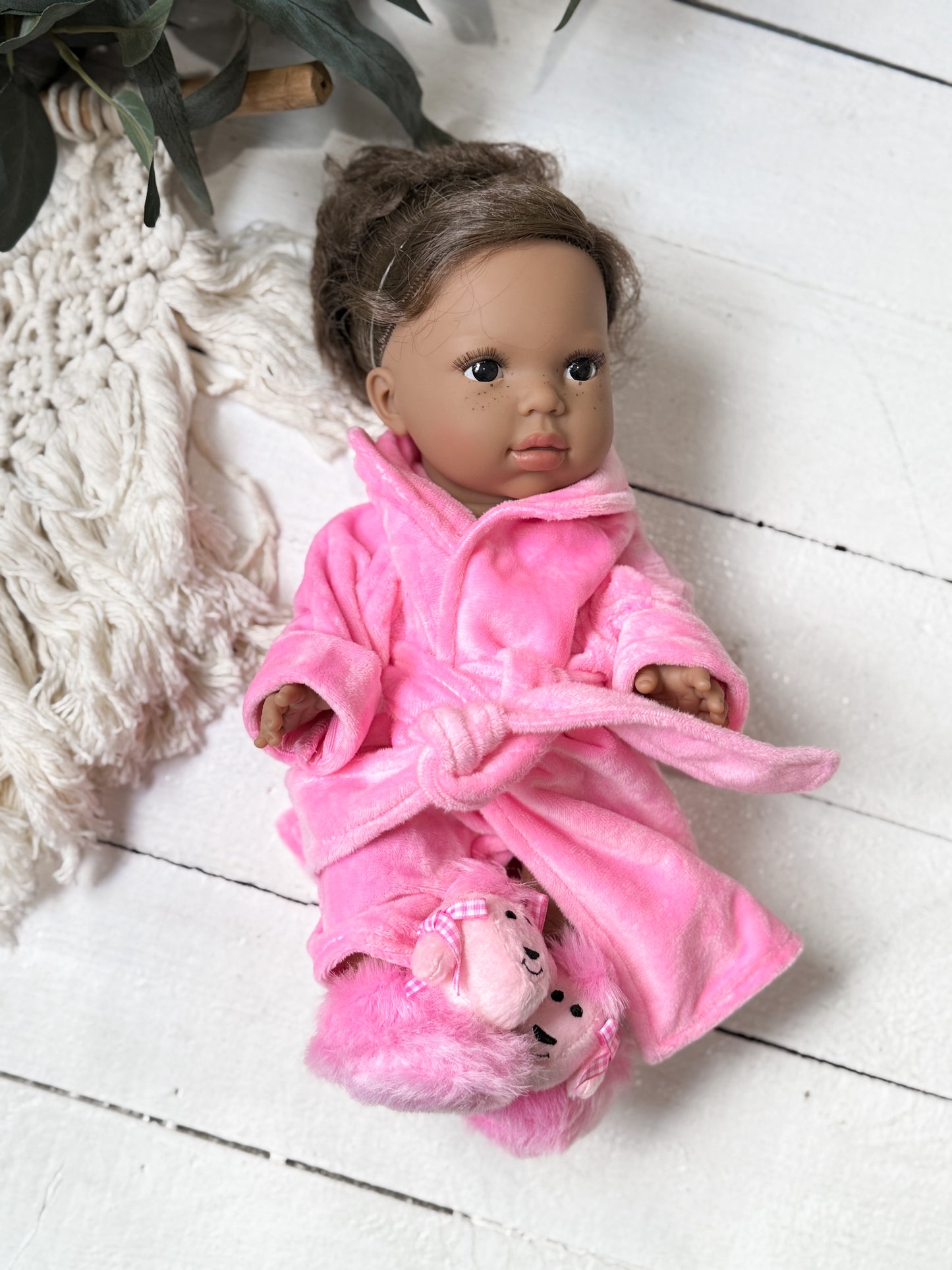 Pink Robe & Poodle Slipper Set- DOLL