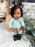 Aurora With Vanellope Von Schweetz Inspired Outfit- Mini Colettos Girl Doll - OOAK