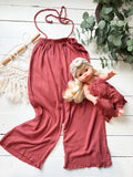 4t Rust Waffle Romper Set - Dolly + Me