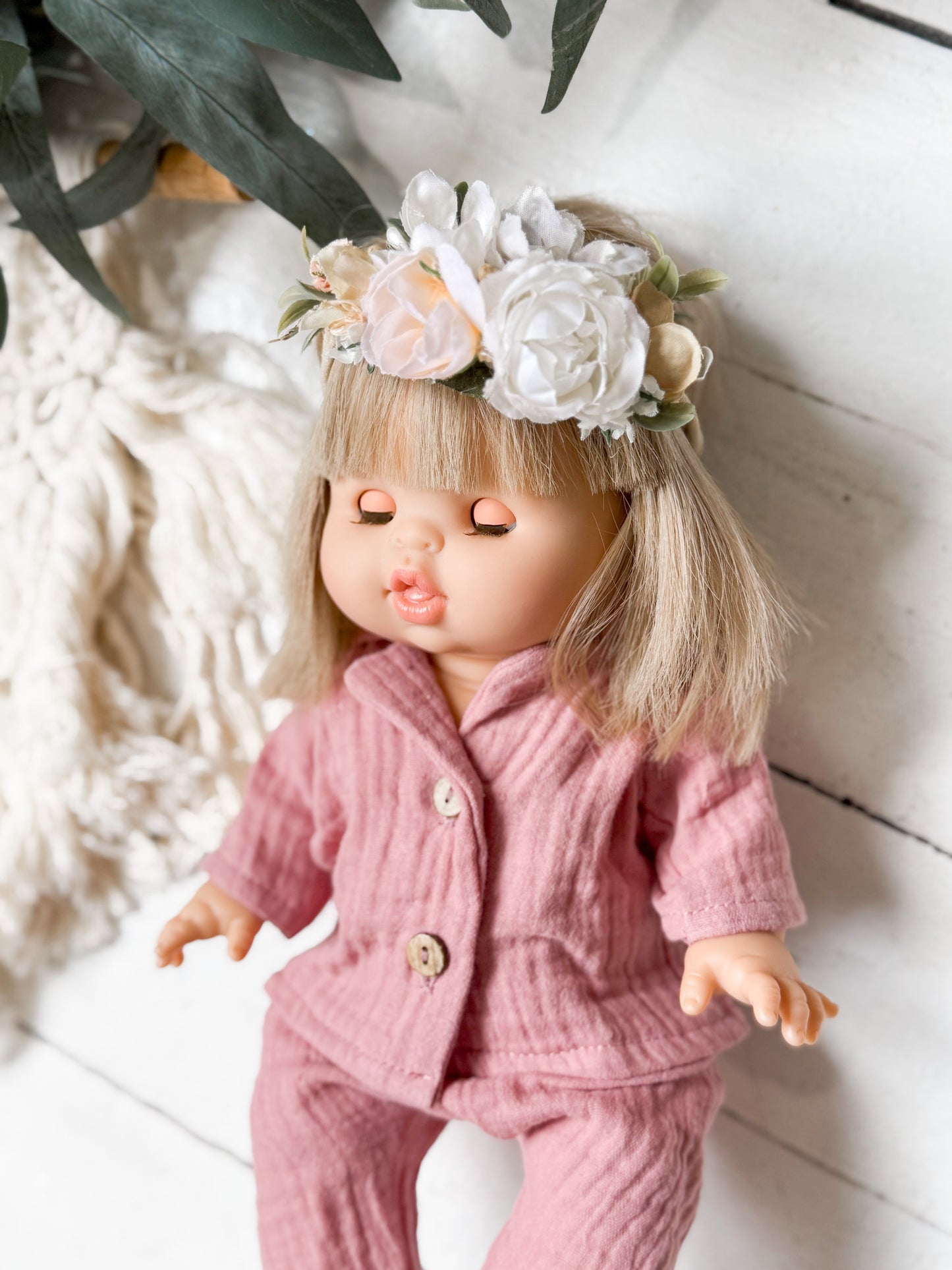 Dusty Rose Gauze Pajamas - Doll