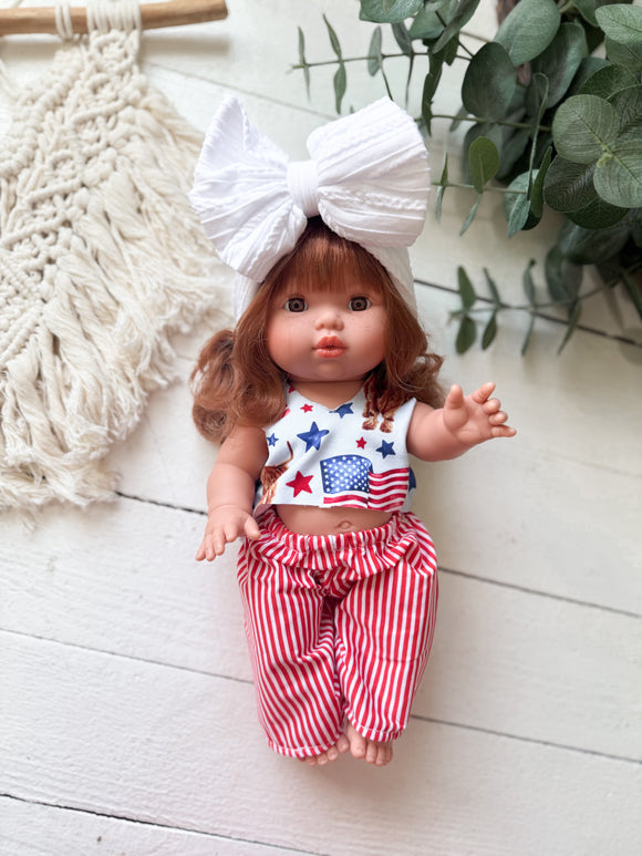 Sophia With Americana Girl Outfit- Mini Colettos Girl Doll - OOAK