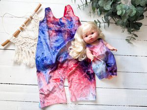 9/12m USA Tie-dye Romper Set - Dolly + Me
