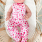 Pink Heart Satin Pajama Set - MINIKANE NEWBORN