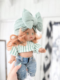 Juliette With Boho Stripe Outfit- Minikane Girl Doll - OOAK