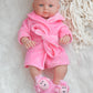 Pink Robe & Poodle Slipper Set- DOLL