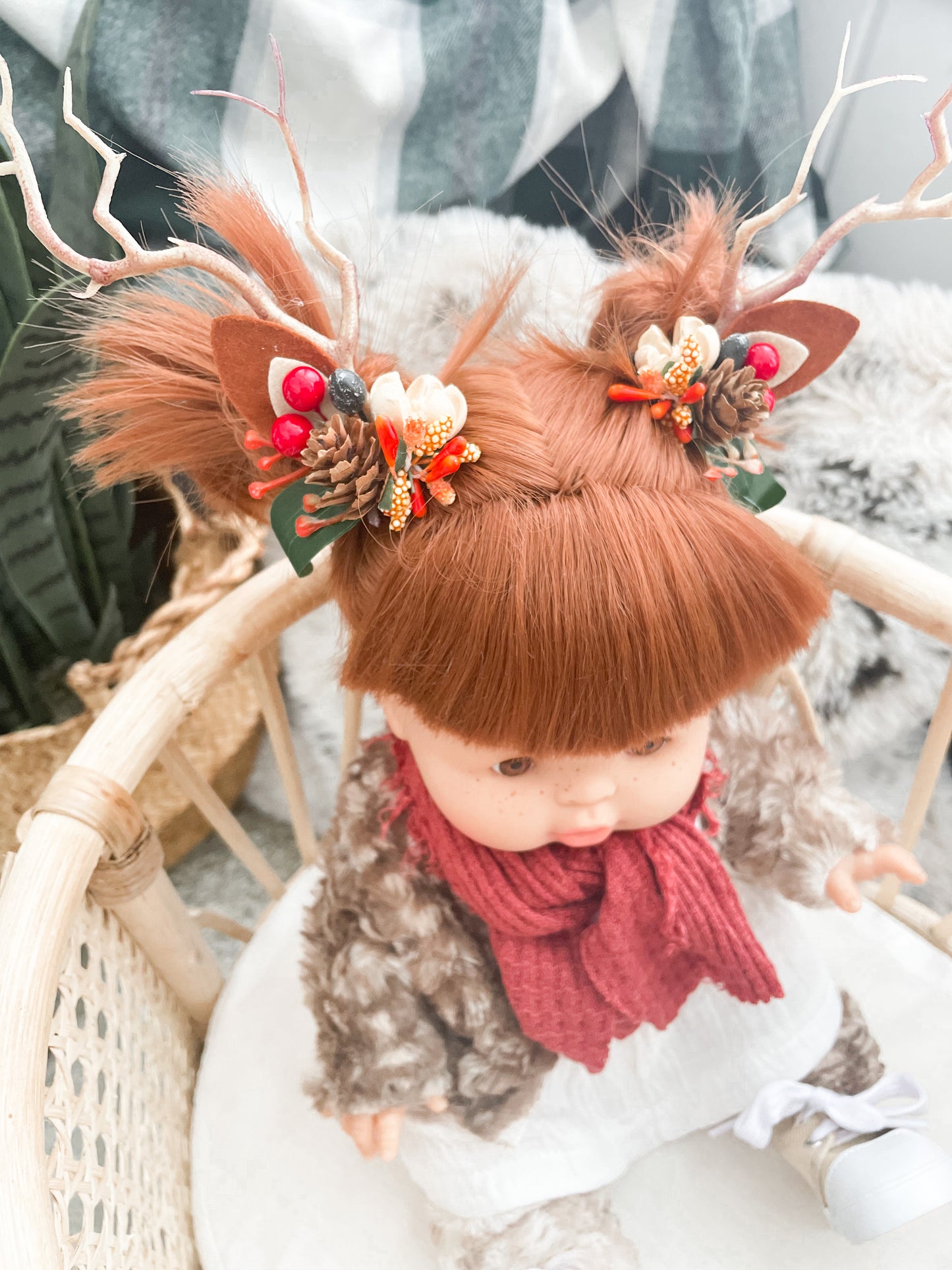 Raphaelle With Rudolph Inspired Outfit- Minikane Girl Doll - OOAK