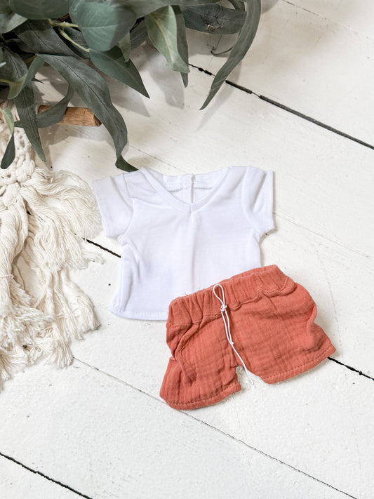 Beachy Tshirt & Gauze Shorts Set - DOLL