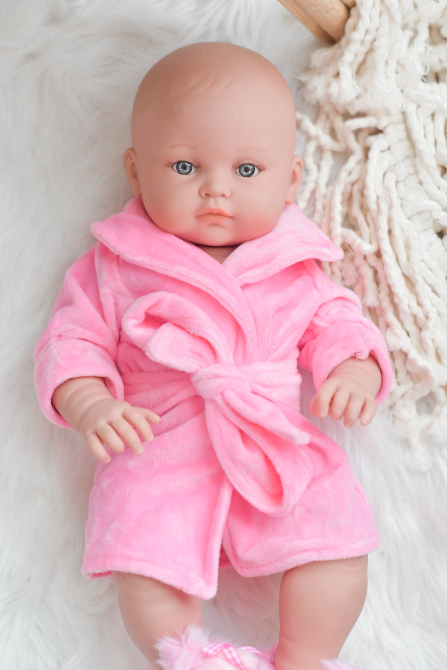 Pink Robe & Poodle Slipper Set- DOLL