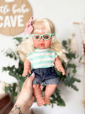 Sage With Boho Outfit- Mini Colettos Girl Doll - OOAK+ 5 FREE ITEMS!