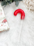 Red Candy Cane Tube BPA-Free Plastic Container