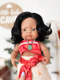 Maria With Moana Inspired Outfit- Miniland Girl Doll - OOAK