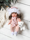 Aria With Pink Holiday Outfit- Mini Colettos Girl Doll - OOAK