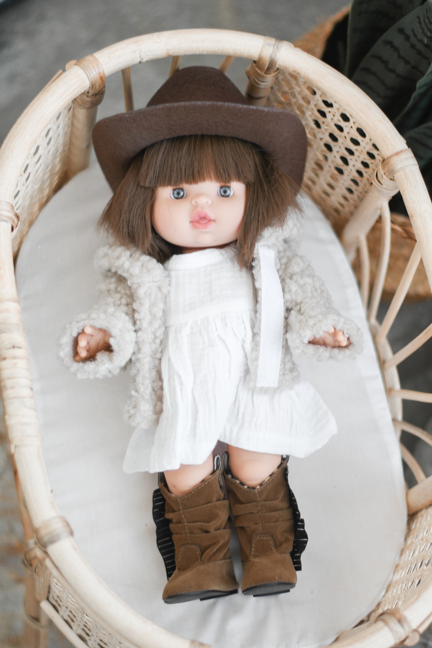 Standing Chlea With Boho Cowgirl Outfit- Minikane Girl Doll - OOAK