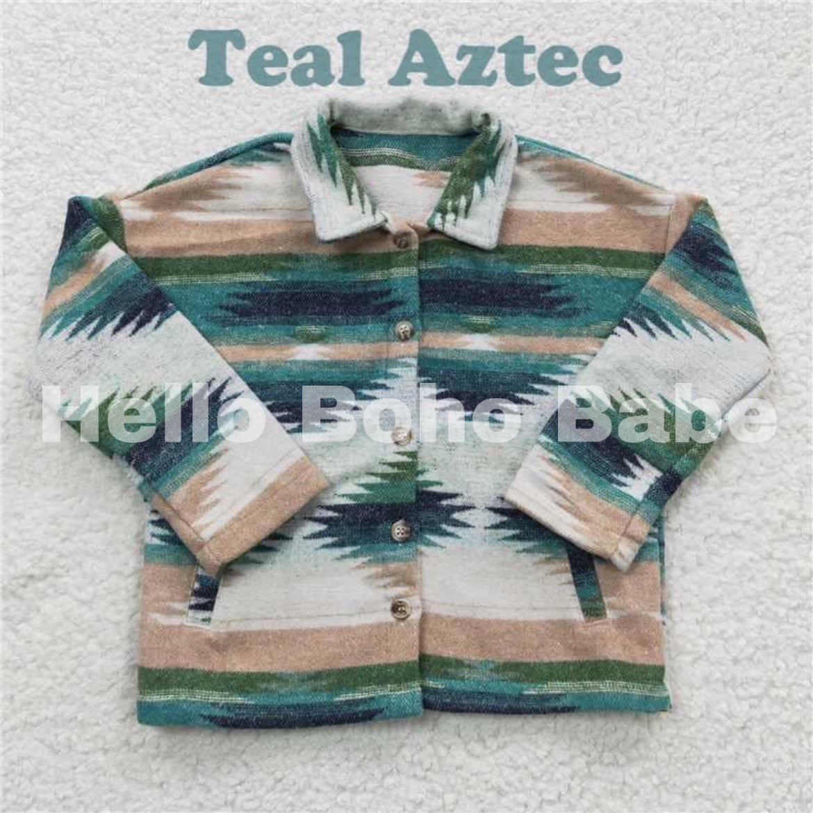 Shacket - Teal Aztec