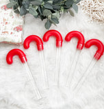 Red Candy Cane Tube BPA-Free Plastic Container