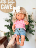 Alice With Boho Outfit- Miniland Girl Doll With Down Syndrome- OOAK