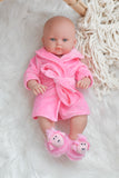 Pink Robe & Poodle Slipper Set- DOLL