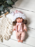 Aria With Pink Holiday Outfit- Mini Colettos Girl Doll - OOAK