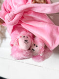 Pink Robe & Poodle Slipper Set- DOLL