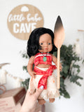 Maria With Moana Inspired Outfit- Miniland Girl Doll - OOAK