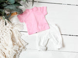 Pink Tee w/ White Pants - Doll