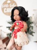 Maria With Moana Inspired Outfit- Miniland Girl Doll - OOAK