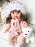 Aria With Pink Holiday Outfit- Mini Colettos Girl Doll - OOAK