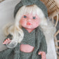 Sage With Sherpa Lounge Outfit- Mini Colettos Girl Doll - OOAK
