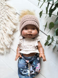 Aya With Boho Outfit- Mini Colettos Girl Doll - OOAK