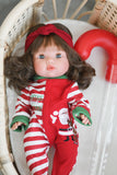 Aria With Santa Pajamas- Mini Colettos Girl Doll - OOAK