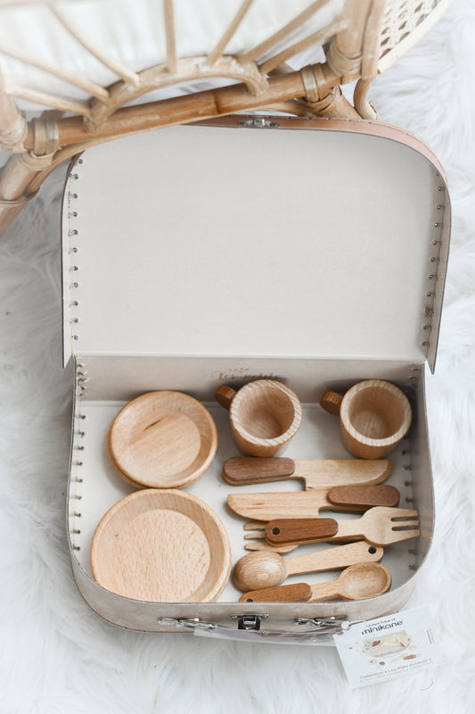 Wood Breakfast Suitcase Play Set - Minikane