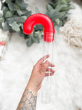 Red Candy Cane Tube BPA-Free Plastic Container