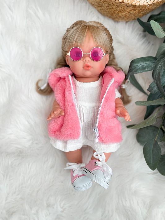 Lyla With Pink Groovy Outfit- Mini Colettos Girl Doll - OOAK