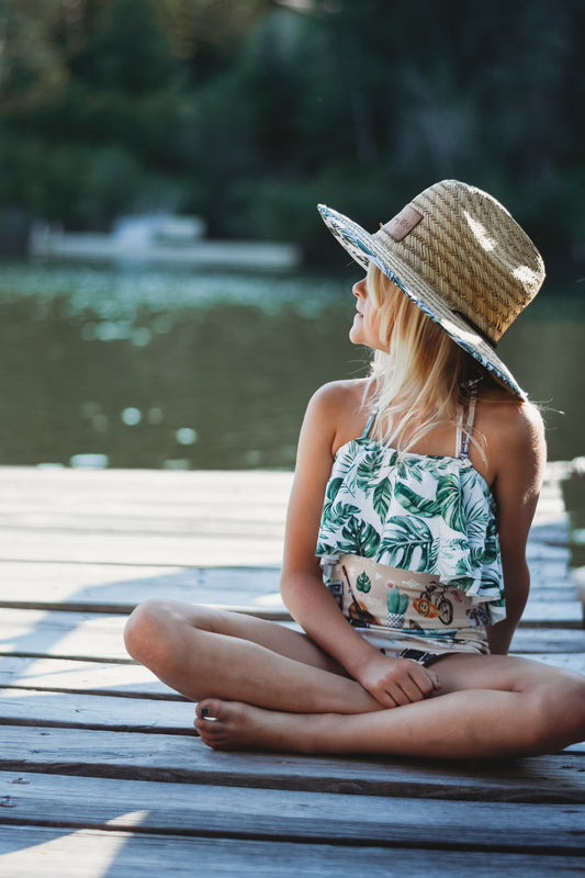 Flutter Bikini - Oatmeal Wanderlust / Boho Leaf - Custom Handmade 2-3 Week TAT - Swim