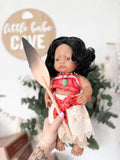 Maria With Moana Inspired Outfit- Miniland Girl Doll - OOAK