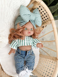 Juliette With Boho Stripe Outfit- Minikane Girl Doll - OOAK