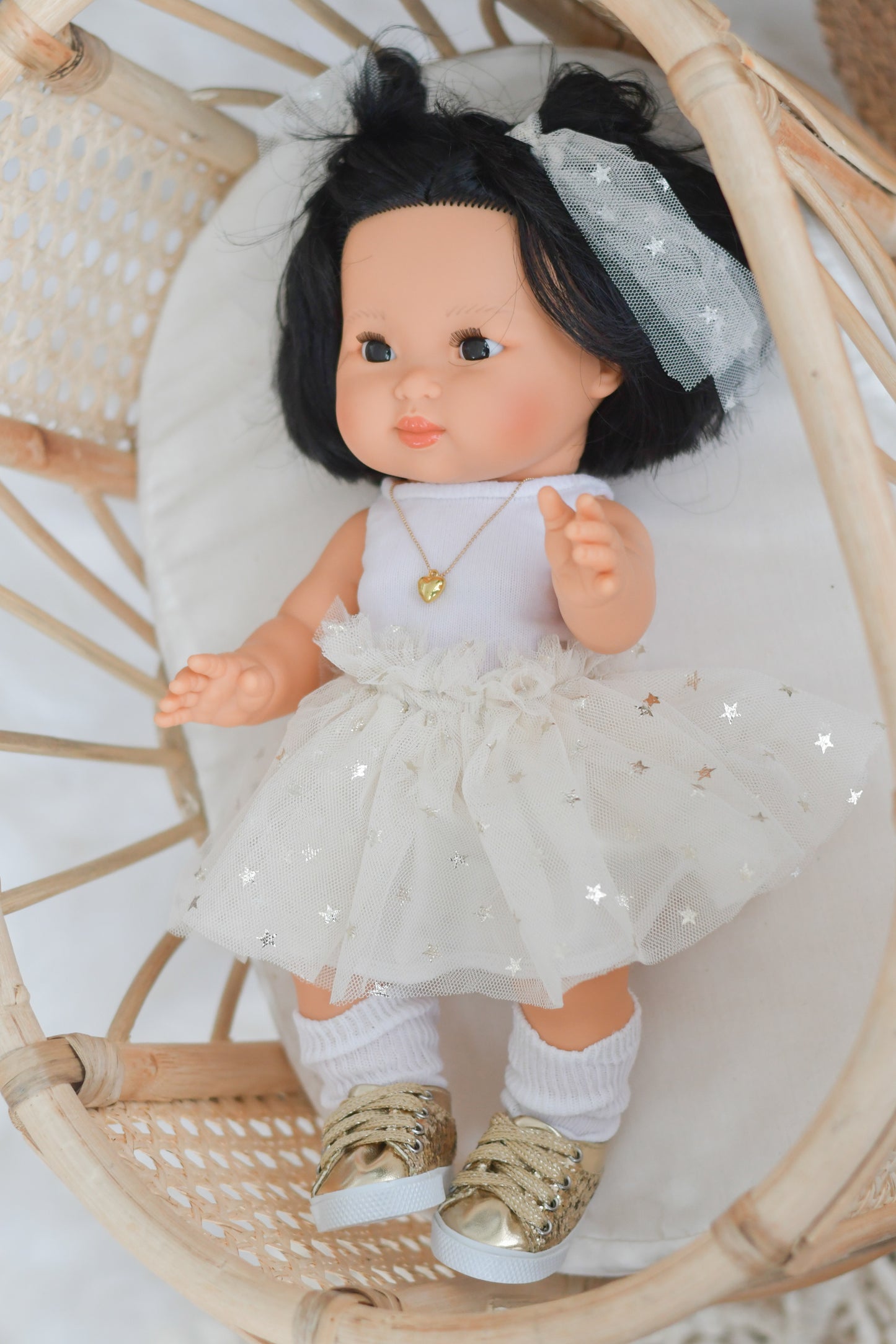 Oshin With Gold Sparkle Outfit- Mini Colettos Girl Doll - OOAK