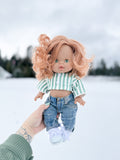 Juliette With Boho Stripe Outfit- Minikane Girl Doll - OOAK