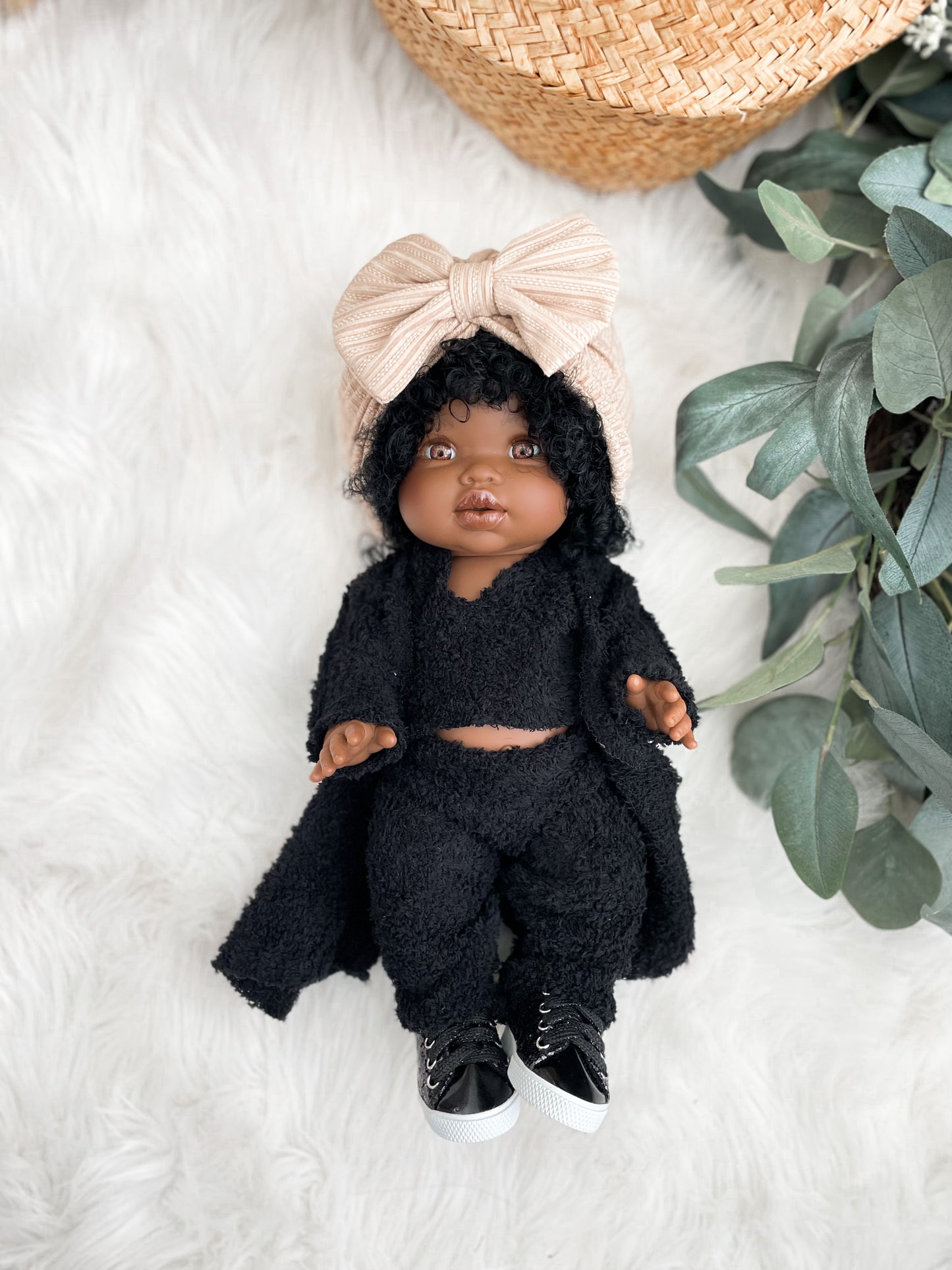 Sara With Sherpa Lounge Outfit- Mini Colettos Girl Doll - OOAK