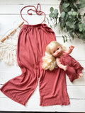 4t Rust Waffle Romper Set - Dolly + Me