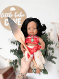 Maria With Moana Inspired Outfit- Miniland Girl Doll - OOAK
