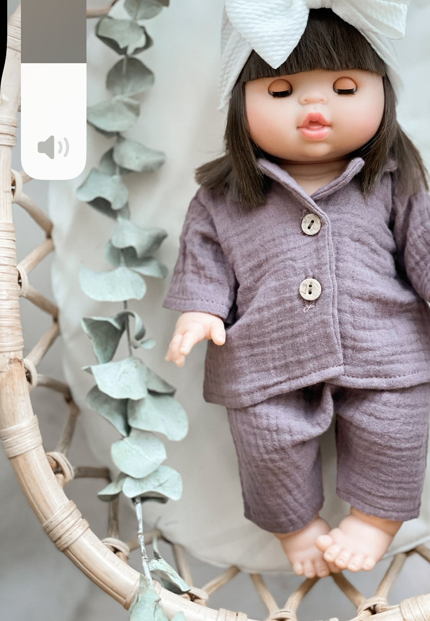 Eggplant Gauze Pajamas - Doll