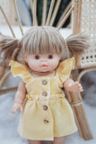 Mustard Dress with Buttons - Doll