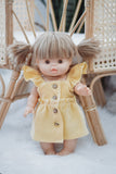 Mustard Dress with Buttons - Doll