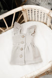 Taupe Dress with Buttons - Doll