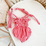 Gingham Bodysuit - Red + White - DOLL