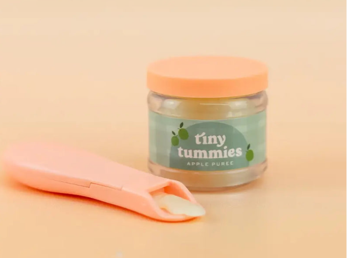 Tiny Tummies Apple Puree Food Jar and Spoon Set - Tiny Harlow